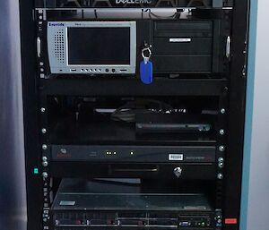 The server rack in the Operations building at Casey