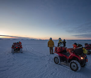 Quad bikes on sea ice at Davis