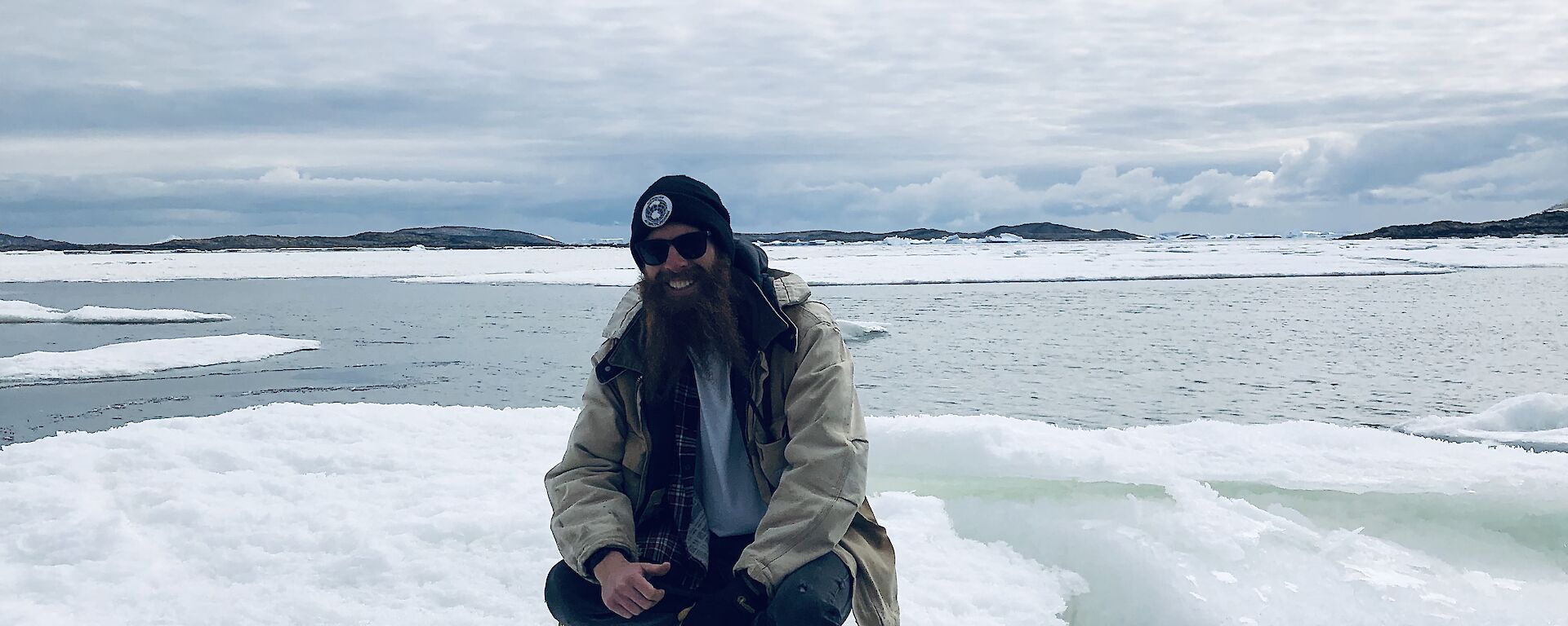 Antarctic plumber on fast ice