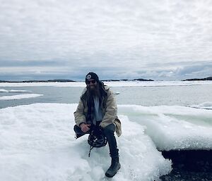 Antarctic plumber on fast ice