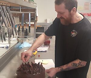 Antarctic chef baking cakes