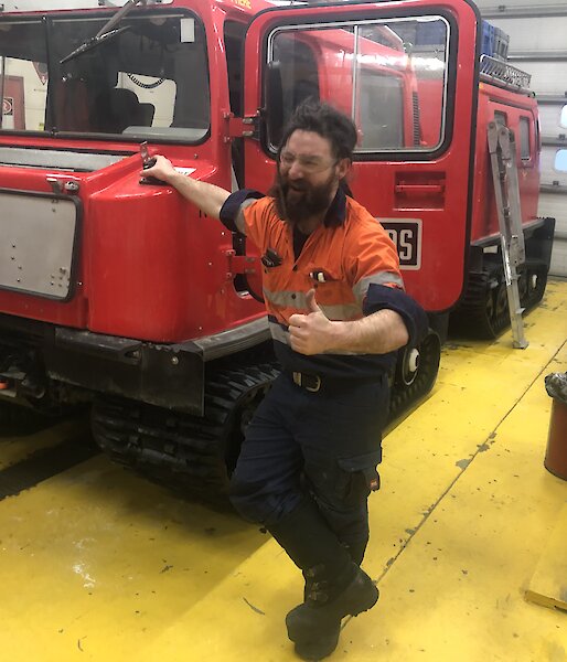 Davis diesel mechanic in workshop