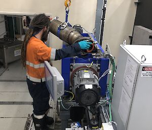 Davis diesel fitter working on waste water decanter
