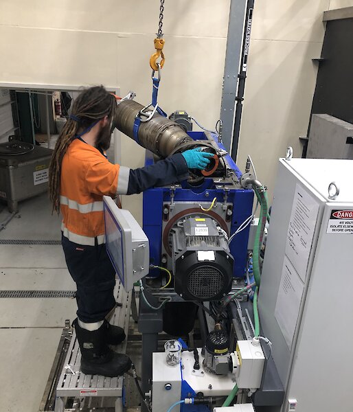 Davis diesel fitter working on waste water decanter