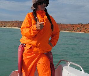 Marine biologist in the field