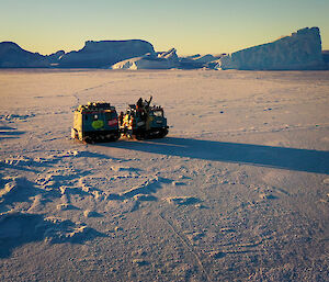 Aerial photo of Hägglunds on sea ice