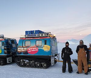 Diesos travelling over sea ice