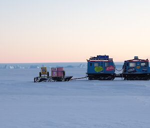 Hägglunds towing sled in Antarctica