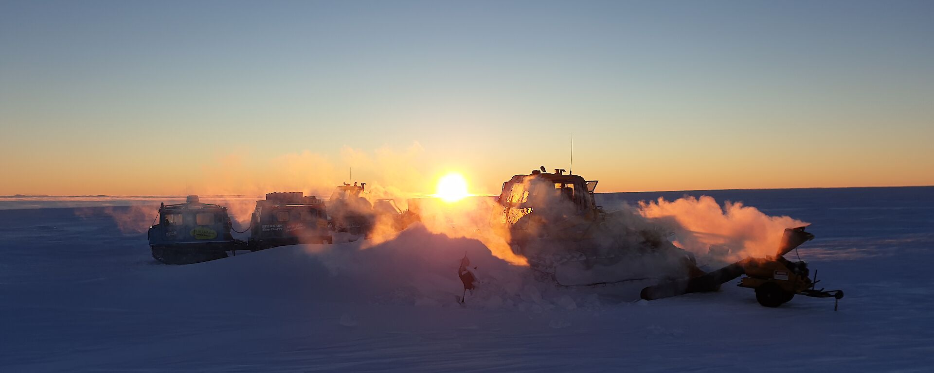 Machinery starting up in Antarctica