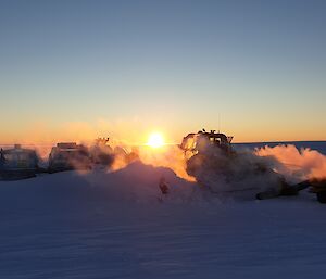 Machinery starting up in Antarctica