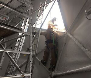 Repairing a radome panel at Casey