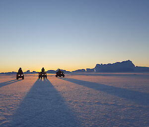 Davis sea ice and sunset