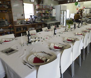 The table set for Christmas Dinner at Macca