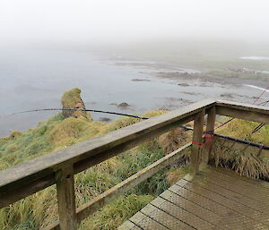 Squid pole antenna outside the Ham Shack on Hut Hill