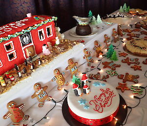 A gingerbread version of the Mawson Red Shed