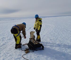 Expeditioners roping Stay for safe travel