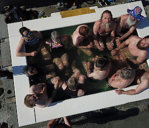 A group of people in a spa