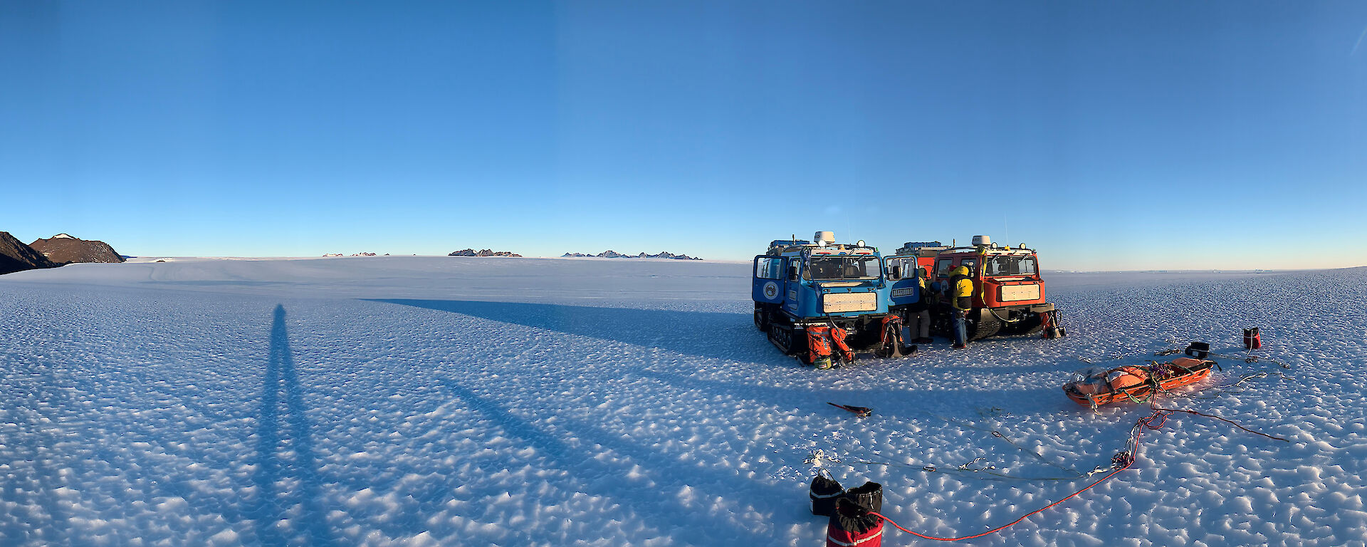 Panorama of Technical Search and Rescue training in the Framnes Mountains at Mawson Station