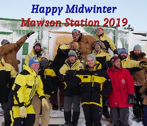 Mawson 72nd ANARE midwinters greeting 2019.