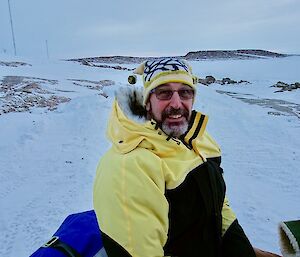 Mawson Chef Kim wearing his pancake ice inspired Hadley Hat.