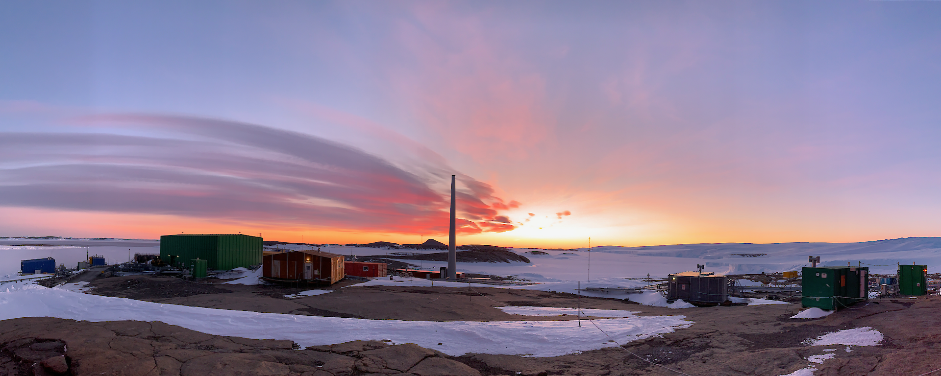 Mawson morning sunrise — by Bureau of Meteorology Senior Observer Roelof.