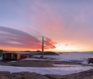 Mawson morning sunrise — by Bureau of Meteorology Senior Observer Roelof.