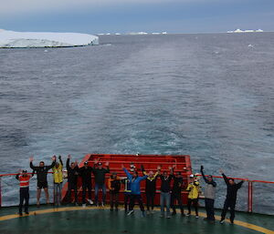 Mawson 72nd ANARE Team on the Aurora Australis.