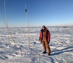 Waz enjoying field travel training in the Framnes Mountains — Mawson Station.