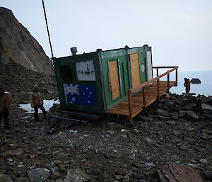 Rumdoodle Hut prior to recovery work in 2019.