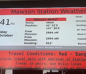 Typical Mawson blizzard weather conditions.