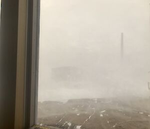 Mawson Station ‘Blizz TV’ – View from the Red Shed windows during another blizzard.