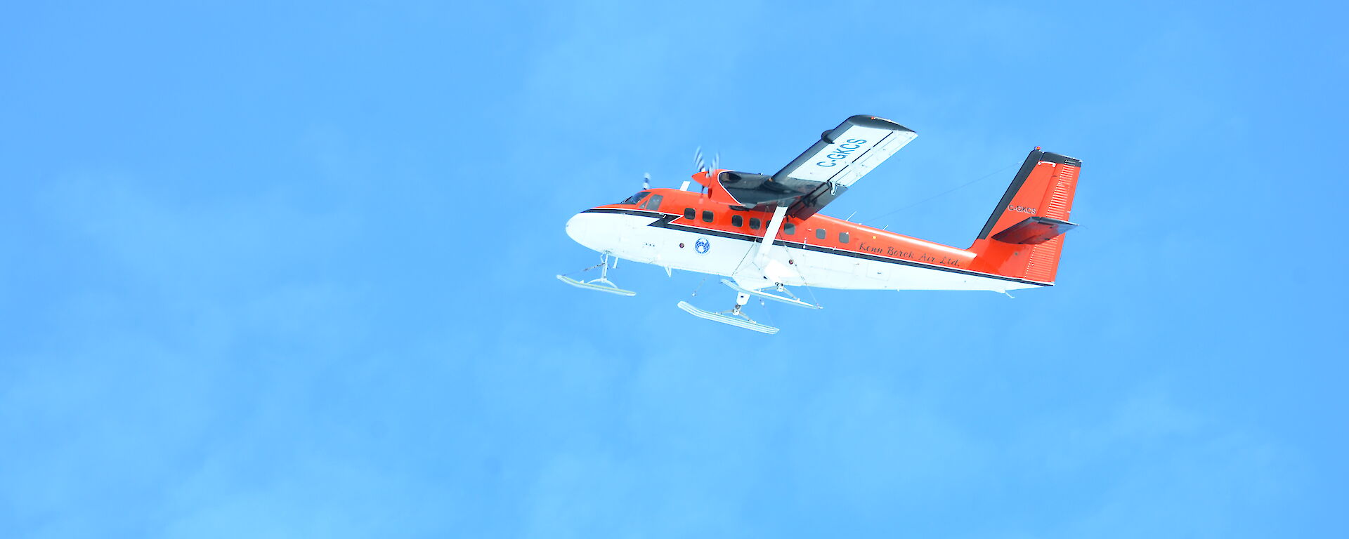A DHC-6 Twin Otter prepares to land at Mawson Station.