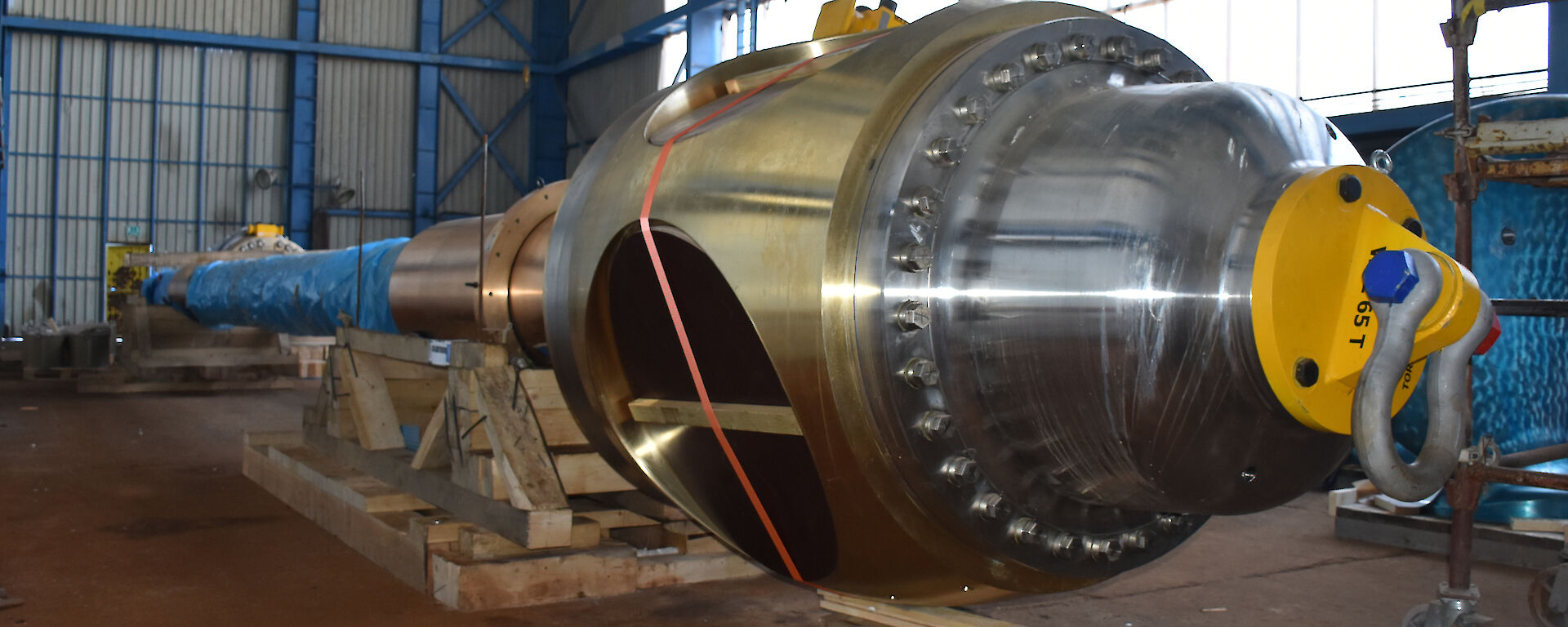 A 1.94 metre diameter propeller hub that will hold four propeller blades.