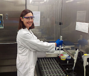 Scientist in a ship’s laboratory.