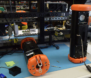 Two of the deep-sea cameras ready to be deployed on longlines.