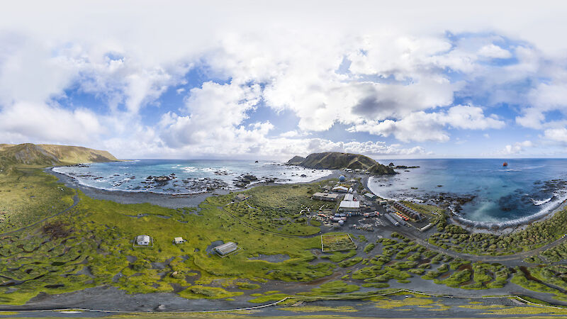 Macquarie Island panoramic image produced for a 360 degree virtual tour.