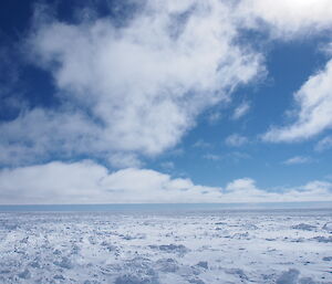 Clouds over sea ice in Antarctica.