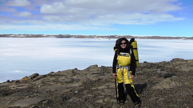 Dr Katherina Petrou standing near Davis station.