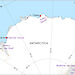 This map shows the location of the ice shelves and glaciers under investigation.