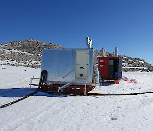 The ‘silver chalet’ van containing all the sensor and computer equipment and the power generation van behind