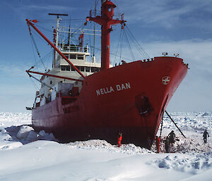 The icebreaker Nella Dan trapped in the ice in 1985