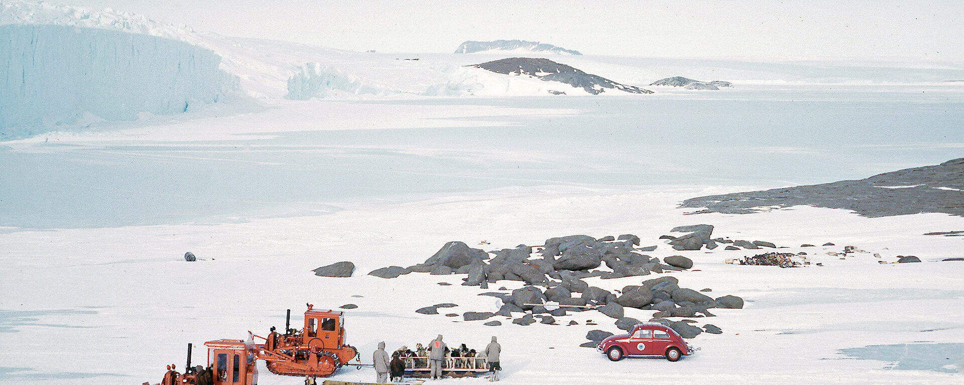 The Volkswagen held its own alongside larger tracked vehicles such as Weasels and Caterpillars