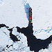 Aerial view of the Aurora Australis in sea ice