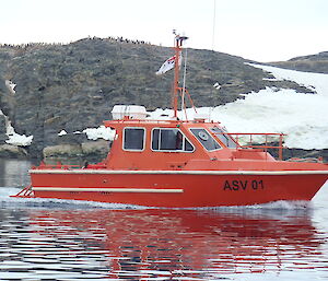 The Royal Australian Navy’s hydrographic survey vessel, Wyatt Earp, at Casey.