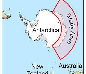 Map of Antarctica showing the area where the study was conducted.