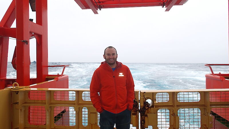 Steve on his way to Mawson onboard the Aurora Australis.