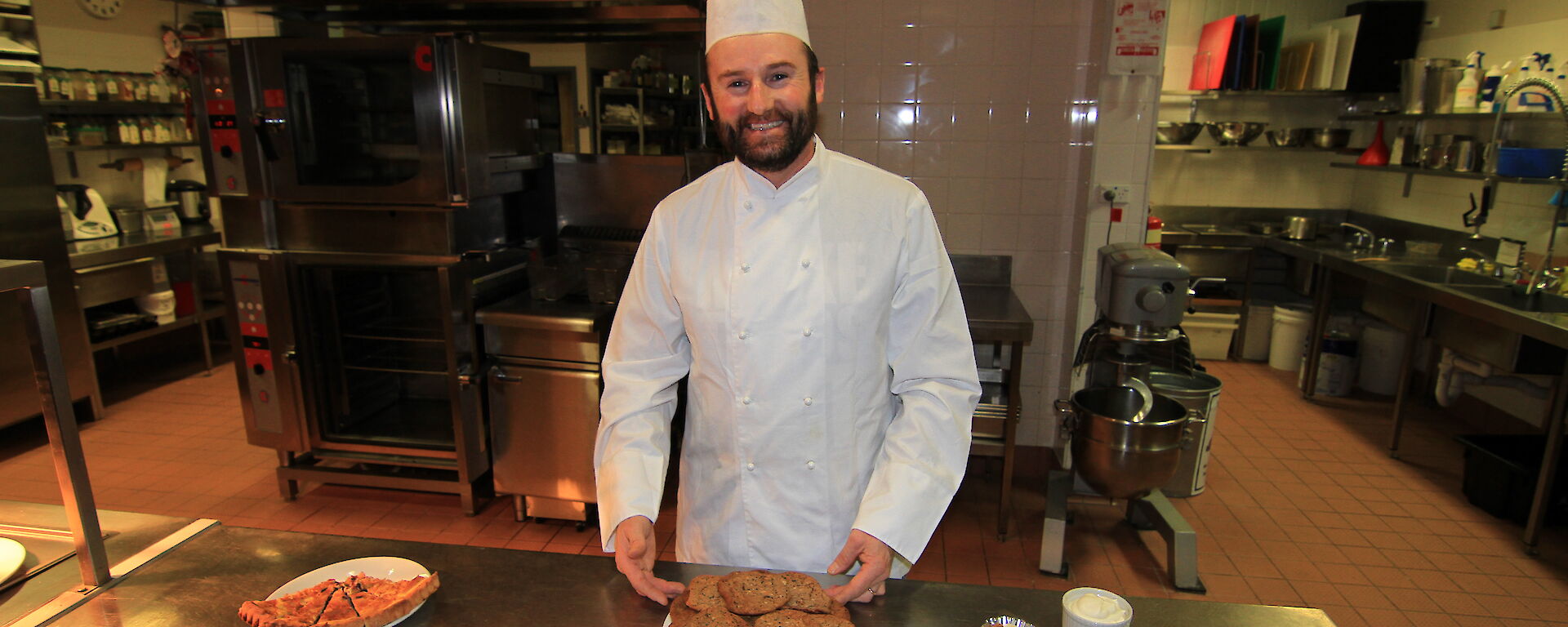 Mawson Station Leader Steve Robertson tries his hand at being the station Chef for the day.