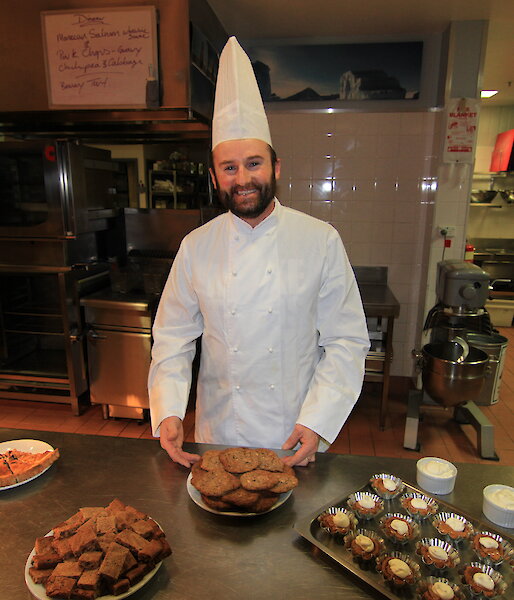 Mawson Station Leader Steve Robertson tries his hand at being the station Chef for the day.