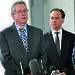 Dr Tony Press (left) and Environment Minister Greg Hunt at the launch of the 20 year Australian Antarctic Strategic Plan report