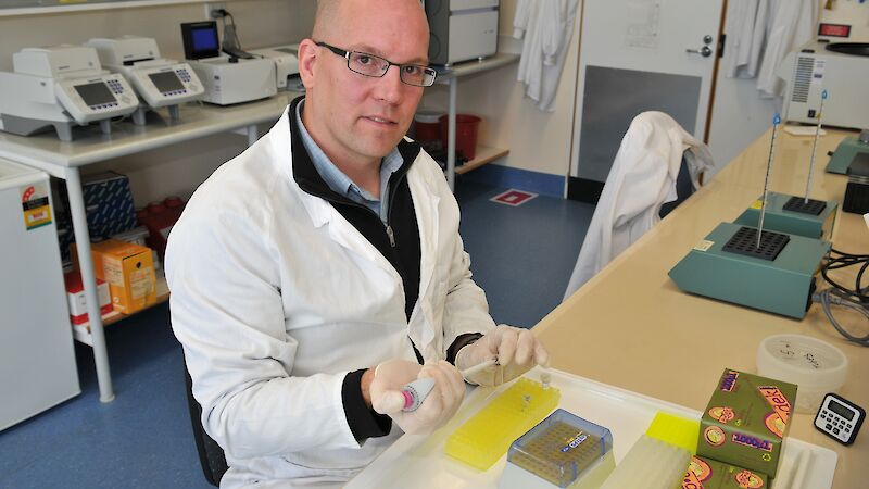 Dr Bruce Deagle at the Australian Antarctic Division’s ecological genetics laboratory